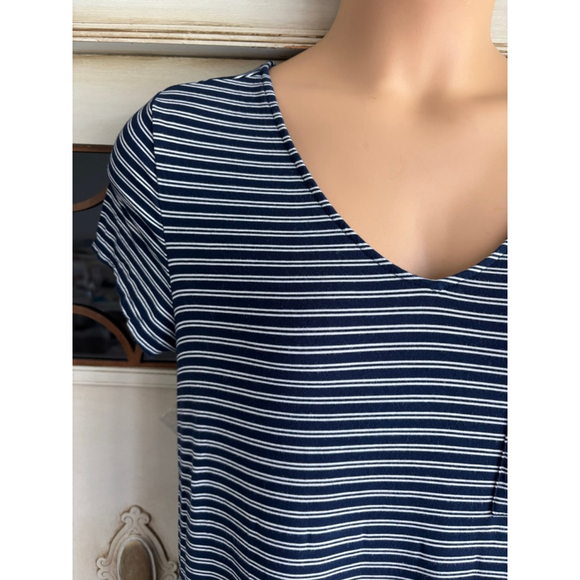 EUC Soma Navy & White Striped Maxi | Size Small - Picture 2 of 7